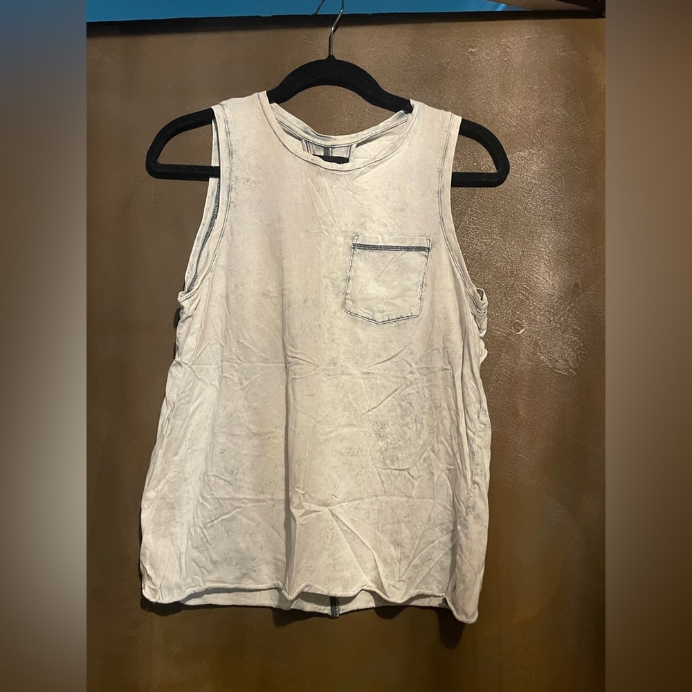 Mustard Seed Light Gray / Blue Tank Top